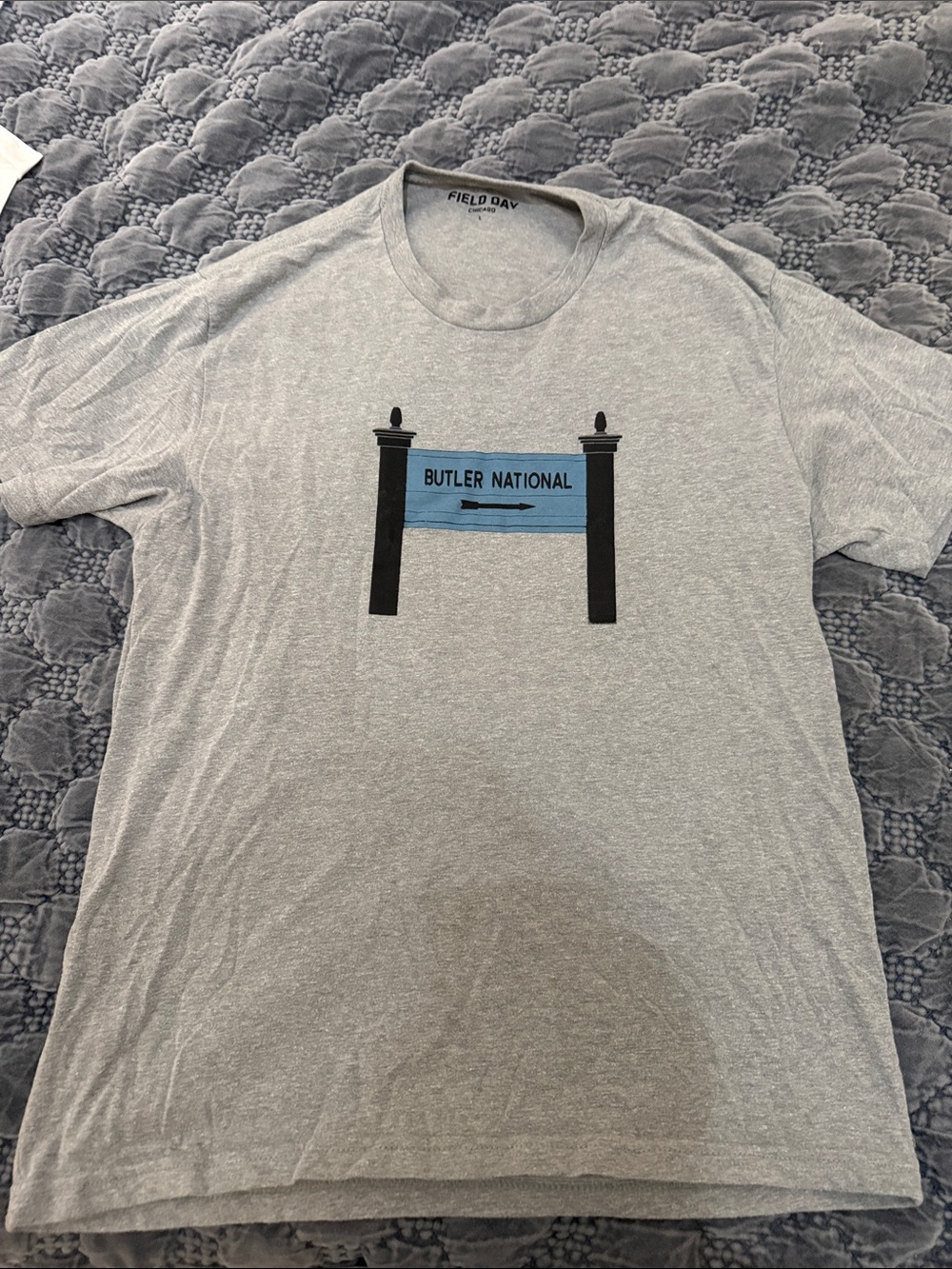 Butler National Short Sleeve Graphic Tee - Gray/Blue - Large